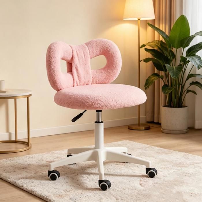 PEACHES Chaise de salle à manger multifonctionnelle avec dossier - Idéale pour les salles daccueil de bureau rose