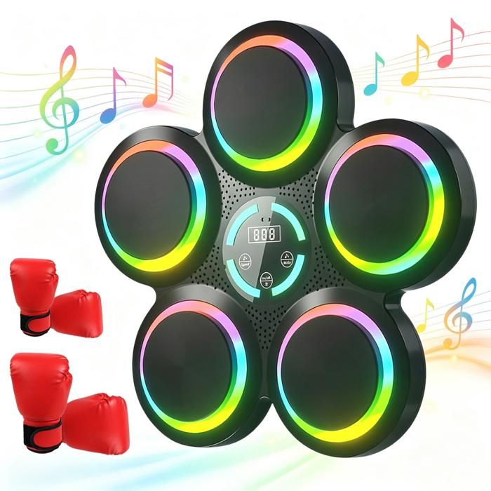 Machine de boxe - Machine de boxe sportive musicale intelligente - Bluetooth - comptage intelligent - LED - 9 modes - 9 Vitesses