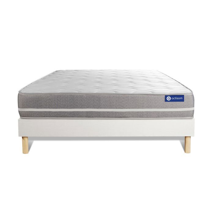 Ensemble Matelas Sommier 120x200 cm - Sommier Blanc (en kit) - Actimemo Touch Ensemble Matelas Sommier 120x200 cm - Sommier Blanc (en kit) - Actimemo Touch