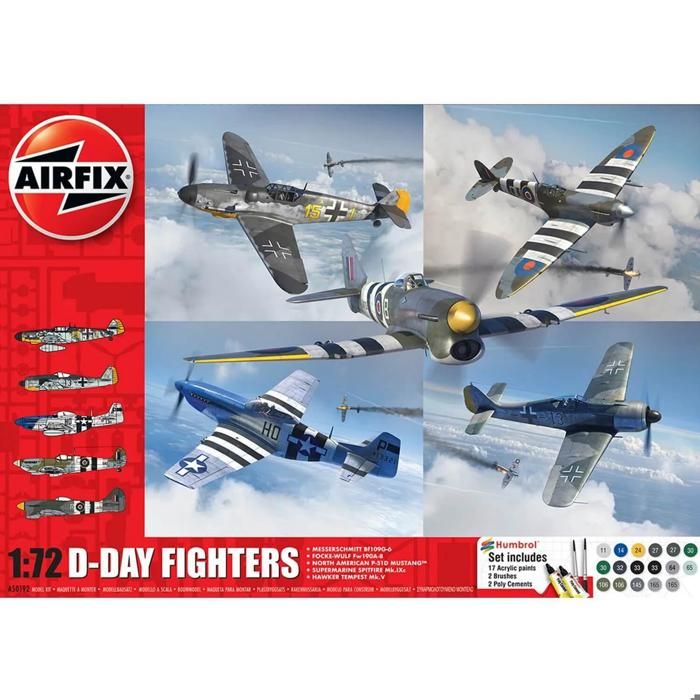 Maquettes Avions Militaires - AIRFIX - D-Day Fighters - 1/72 - 5 Modèles - Pour Adultes