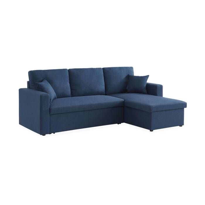 Canape D Angle Convertible Bleu