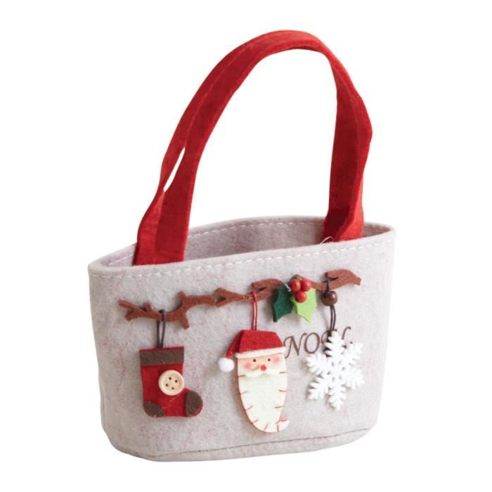 Petit sac de Noël en feutrine avec ornements 13 x 8 x 9 cm Cdiscount