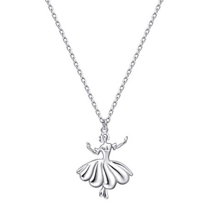 la mode argenté mesdames crystal zircon sirène collier pendentif