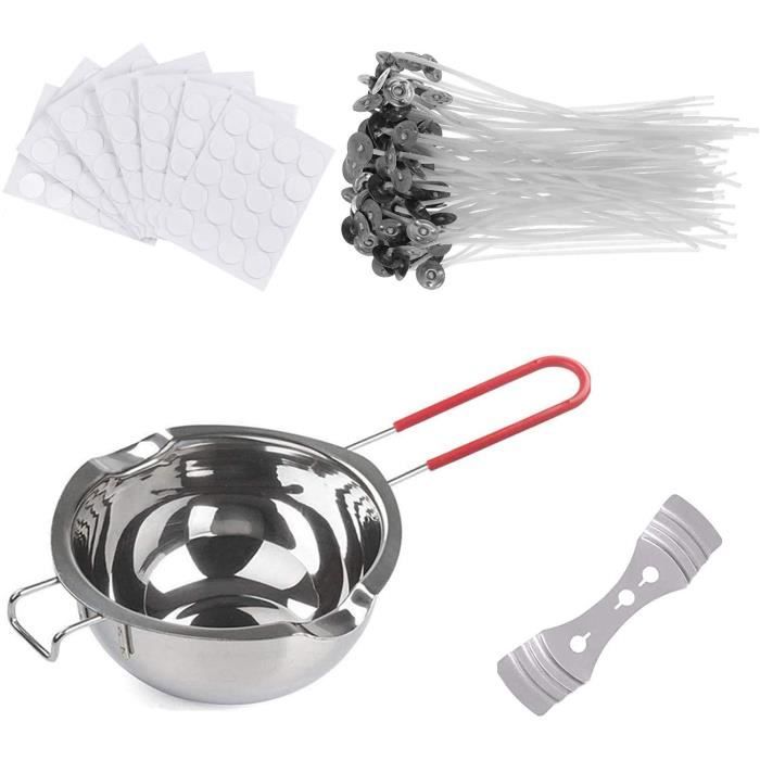 Kit Fabrication Bougies ALLAVA 500g Cire Soja + 100 Mèches + 8 Couleurs - DIY Complet