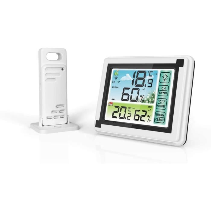 Thermomètre et hygromètre d'intérieur extérieur, Moniteur d'humidité de  thermomètre numérique sans fil, ℃/℉ Commutat, Station météo - Cdiscount
