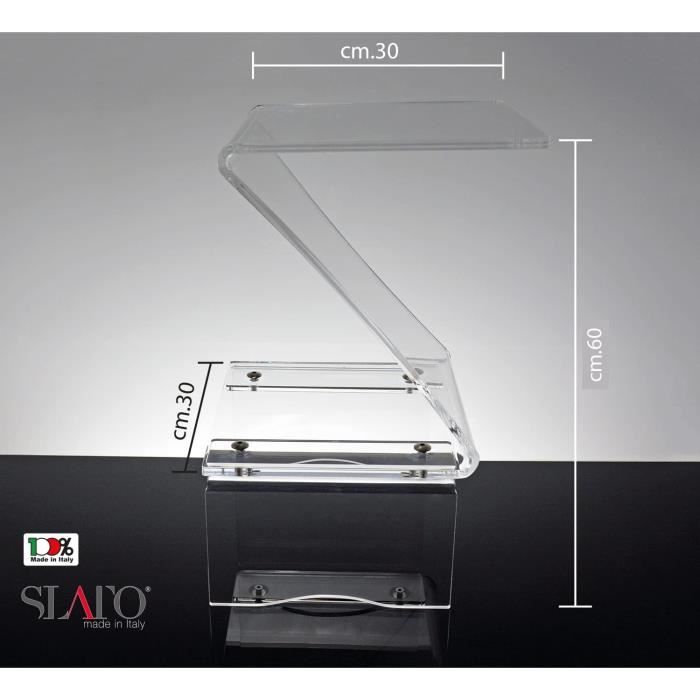 table basse de salon design moderne en plexiglas transparent nox