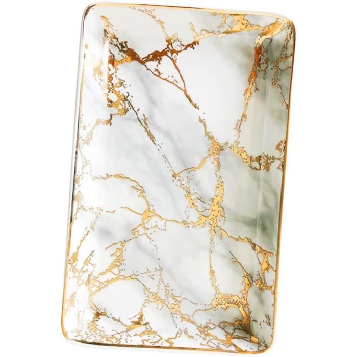 Plateau Rond En Verre Miroir Noir Doré 25x25cm - Organisateur Bijoux, Parfums, Maquillage - Décoration Table Commode - 6