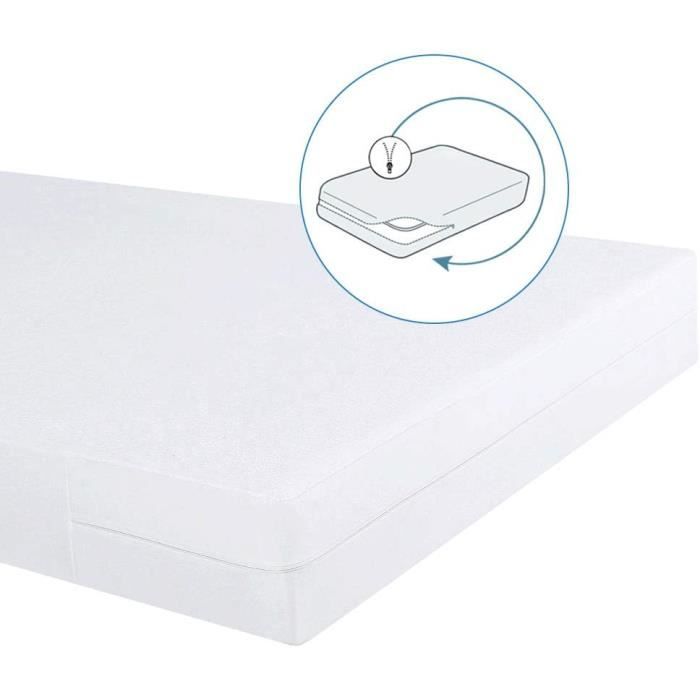 Drap Housse,Juste De Matelas Imperméable Avec Fermeture éclair,six