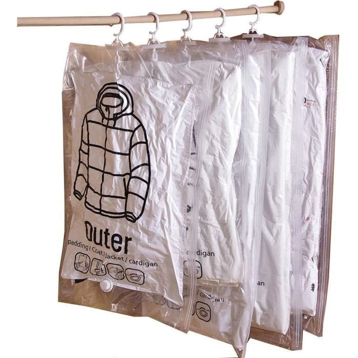 Duvet Vacuum Storage Bag Hanging Transparent Down 4 Packs Pumping Air