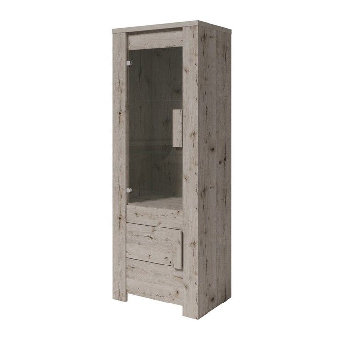 Petite vitrine LYON 2 portes - chêne wellington - 72 x 195 x 47 cm ...