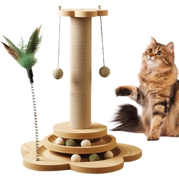 Griffoir - 157 pouces - Bois - Sisal - Arbre à Chat 4 en 1