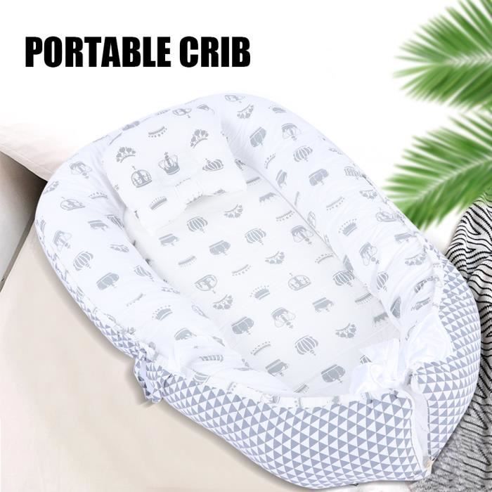 Bellochi Kit Nids Bébé 5 Pièces - Reducteur De Lit Bebe Une Couverture De Bebe Cale Tete Bebe Un Oreiller Plat Nature
