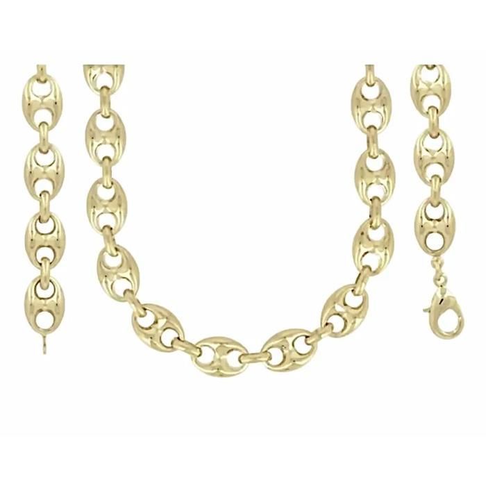 Collier Grain De Café Plaqué Or 18 Carats - Longueur 60 Cm - Homme Et Femme - Fabriqué En Italie - Cadeau élégant - 3