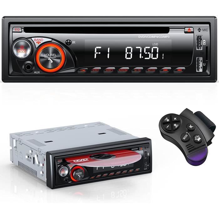 LIWI-RDS Autoradio Bluetooth CD DVD Lecteur, Autoradio 1 Din pour