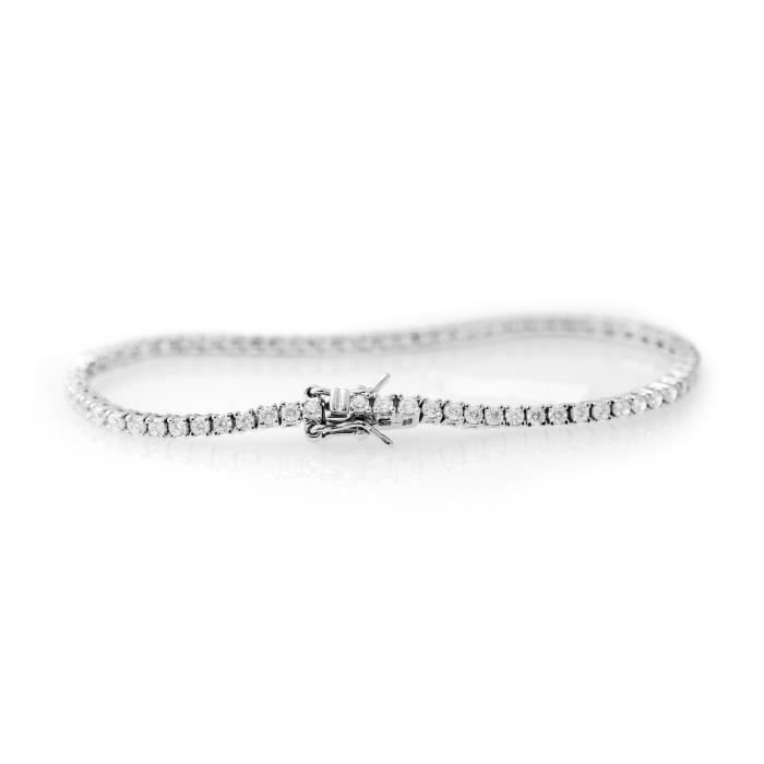 Bracelet En Argent Massif Avec Zirconiums - Occasion, Couleur Noir, Pierre Dominante Ambre