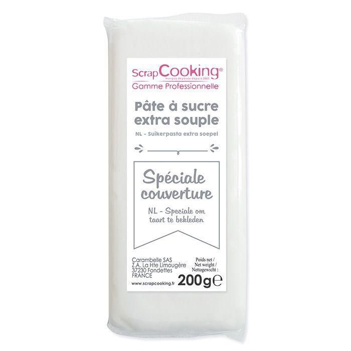 Pâte d'amande extra souple blanche Recouvrez tous vos gâteaux avec cette pâte à sucre extra souple blanche, spéciale couverture!