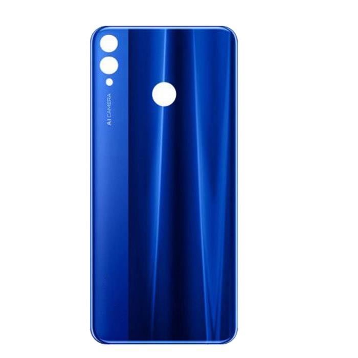 Vitre Arrière Remplacement Honor 8X - Rouge Avec Logo, Adhésif Inclus, Modèle P-20089