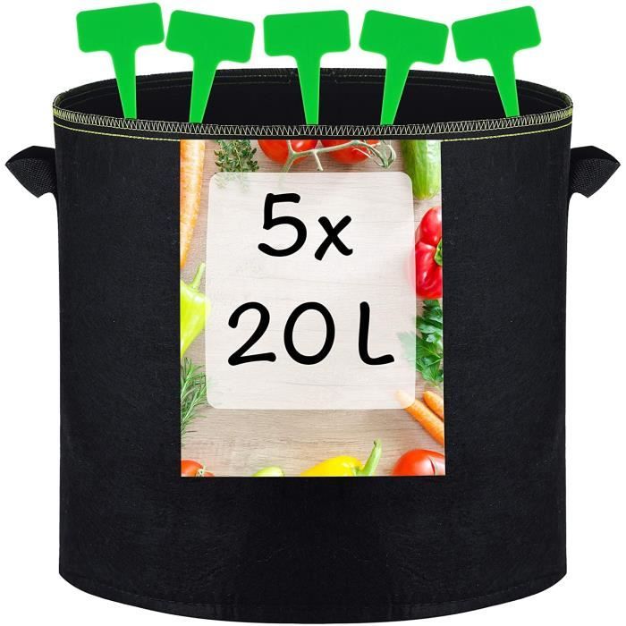 Sacs Plantation Gardzen Lot De 20 - 3,5-4,5L Avec Poignées Renforcées