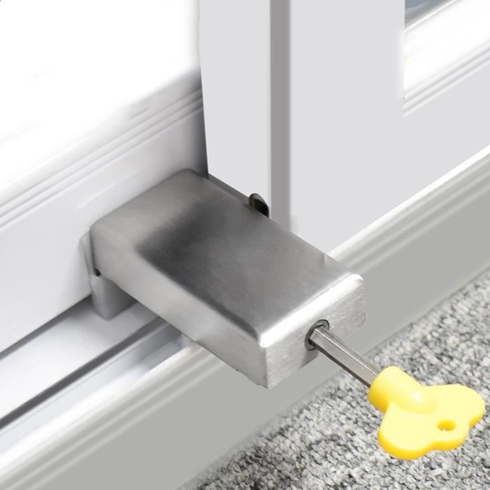 Serrure de porte en alliage d'aluminium, alarme antivol, butoir