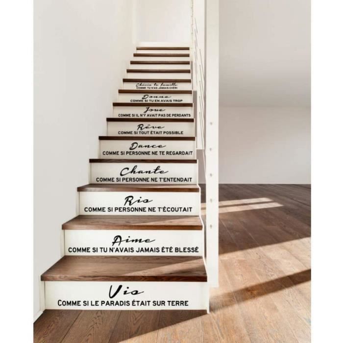 Decal Escalier Autocollants Citation Vinyle Stickers Muraux Art Mural Salon Decor A La Maison Maison Decoration Affiche 2409 Cdiscount Maison