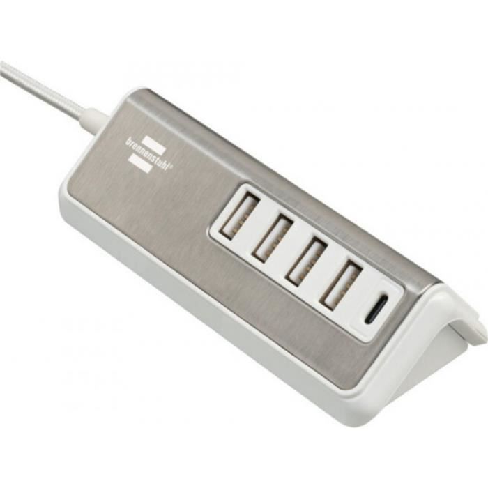 Brennenstuhl Multi chargeur estilo USB avec 1,5m de câble textile 4x chargeur USB type A + 1x type C 1508230
