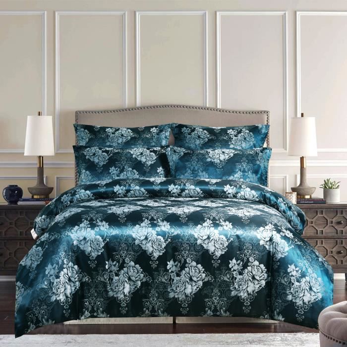 Sets de Housse de Couette 220 x 240 cm avec 2 taies d'oreiller pour lit 2 Personnes,Parure de lit avec housse de couette en microfib