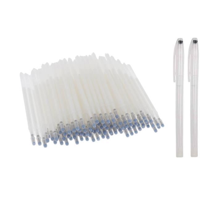 100 Recharges De Stylo Effaçable à La Chaleur - Pointe En Acier, Disparaît Vers 50°C, Réapparaît à -8°C | Pour Marquage Textile, Cuir - 11
