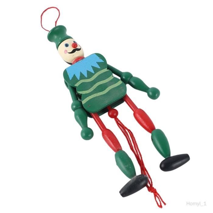 Zerodis Marionnette à Cordes En Bois Clown Orange - Jouet Bébé Amusant Et Décoration Noël