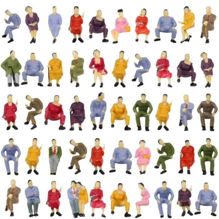Lot De 130 Figurines Miniatures 1:48 – Passagers Peints à La Main – Poses Variées – Pour Dioramas Et Trains