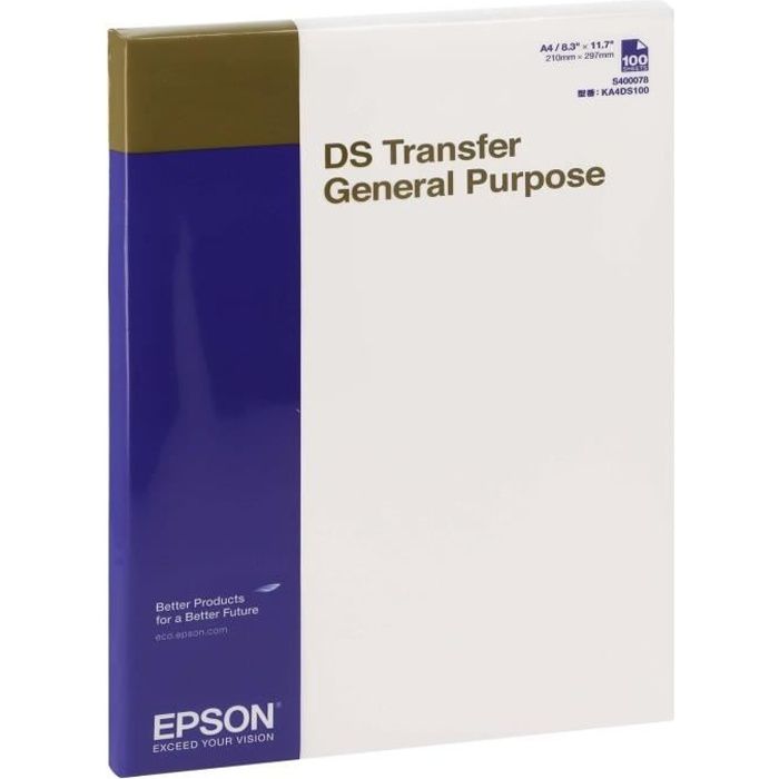 Papier sublimation EPSON A4 DS pour SC-F500 - 100 feuilles