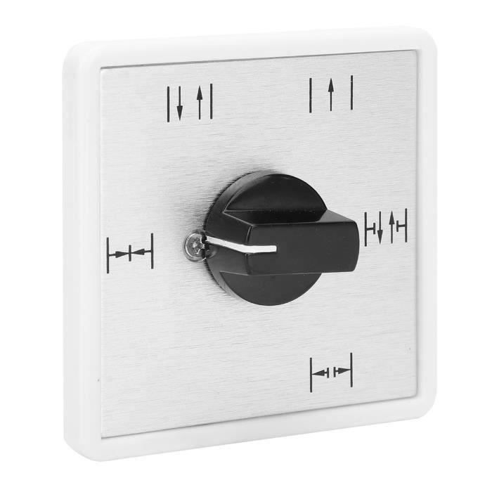 Interrupteur à Clé 5 Positions Pour Porte Automatique - Panneau Aluminium Brossé - Inclut 2 Clés