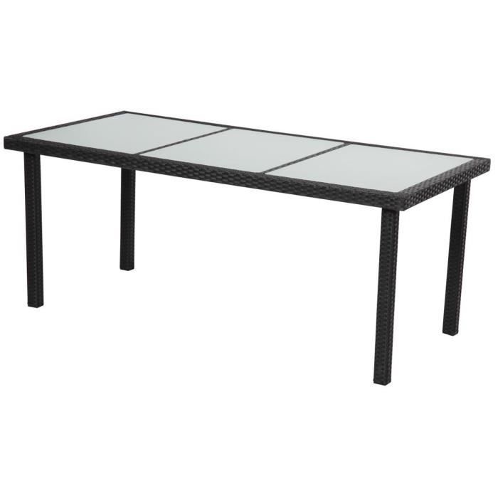 Table de jardin "St Tropez 6" Atlanta 150 x 90 x 74 cm Noir