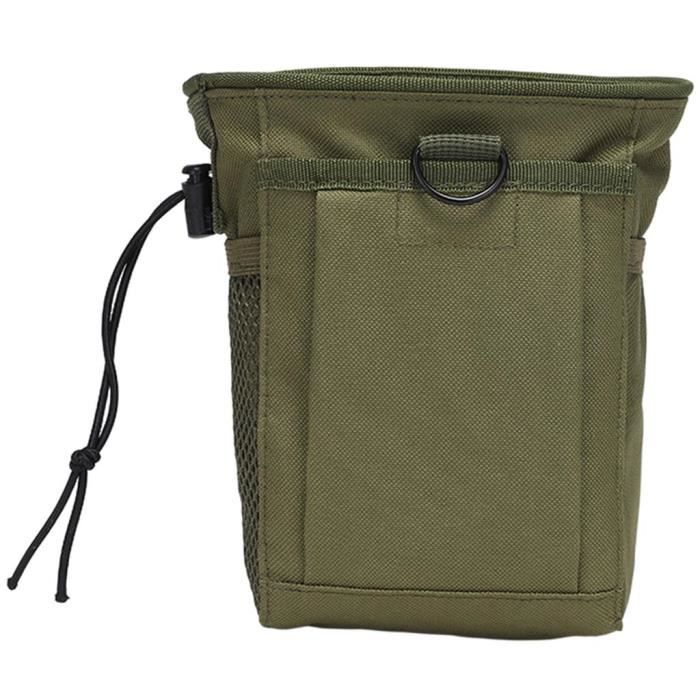 Pochette Tactique MOLLE Pour Chargeurs Ou Accessoires - Nylon, Verte, Pliable, Légère Et étanche