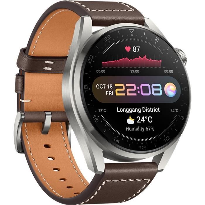 HUAWEI Watch 3 Pro - Edition Classic Marron - Montre connectée