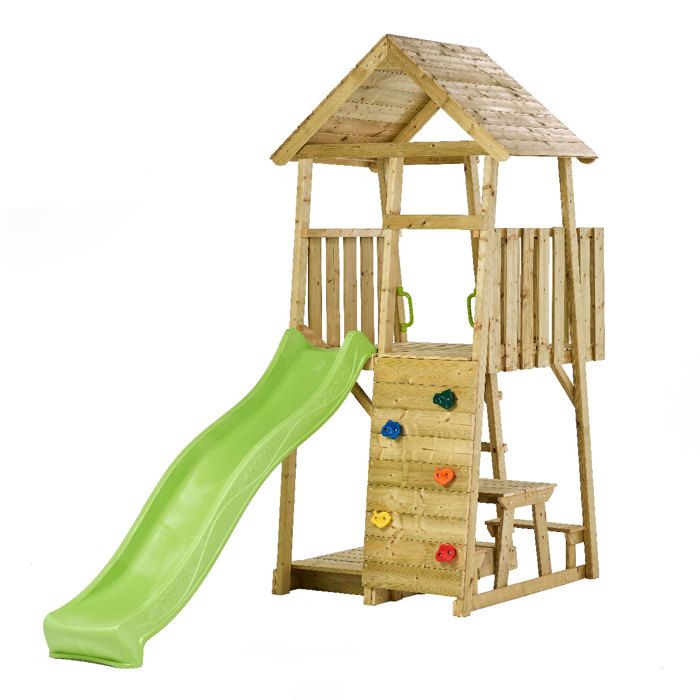 Aire de jeux extérieur | Portique balançoire toboggan | Cabanes