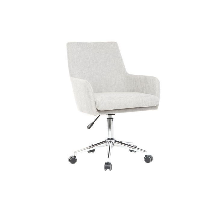 miliboo - fauteuil de bureau design tissu gris polaire shana
