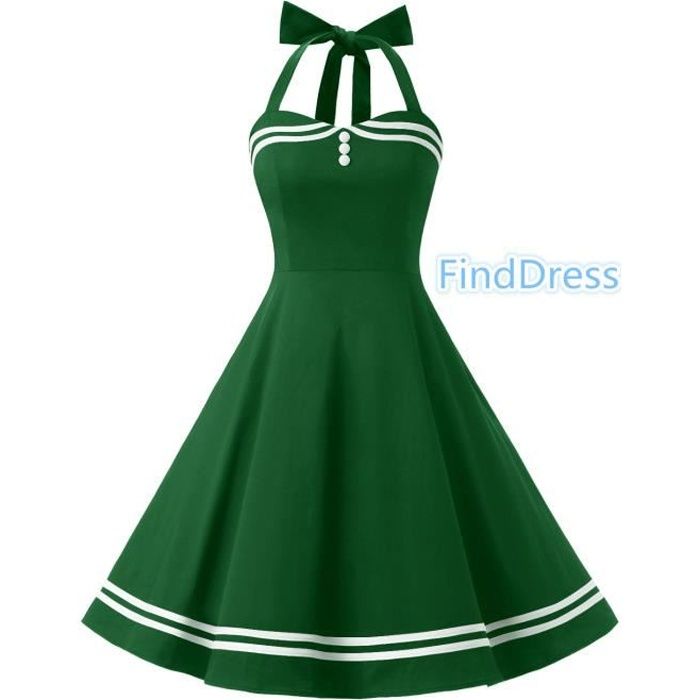 robe rockabilly verte