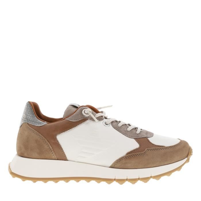 Cetti Baskets Femme Cetti Blanc - Cuir - Lacets - Plat