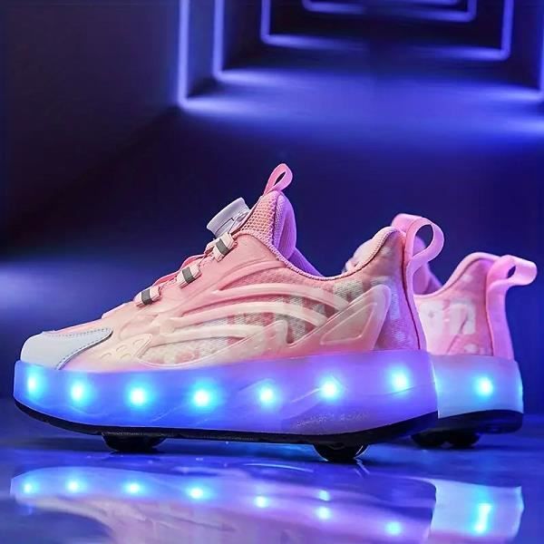 OHMG Super Blades X Pro Patins à Roues LED – Inline Réglables Enfant Débutant – Roues Lumineuses Garçons Filles