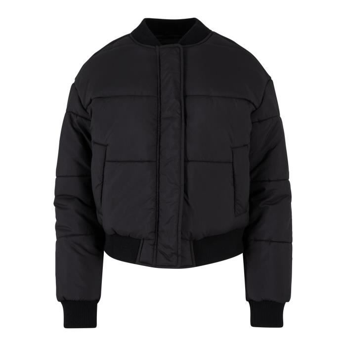 Doudoune Courte Femme Urban Classics - Veste D'hiver Noir, Rembourrage Volumineux, Coupe Ample - Style Décontracté Chaud