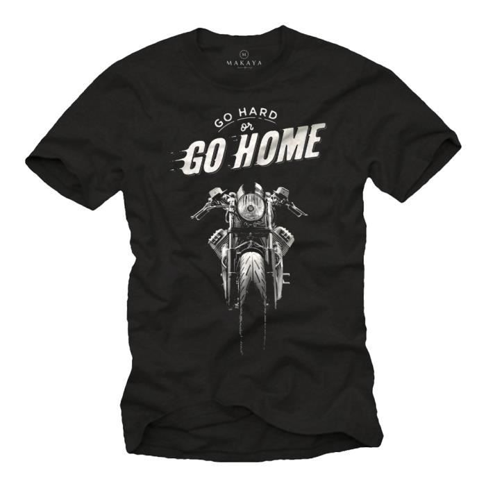 MAKAYA Tee Shirt Homme Moto Idee Cadeau Motard Vintage Cafe Racer Motif