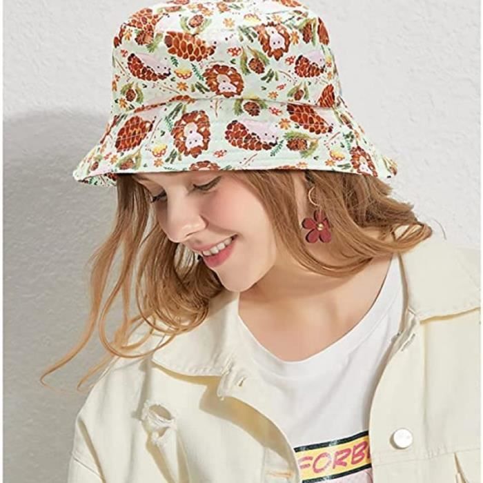 Malaxlx Bob Chapeau De Pêcheur Unisexe Anti-UV Pliable - Chapeau De Soleil Été