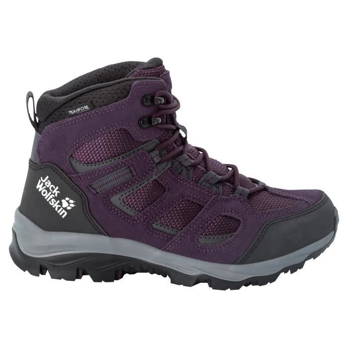 chaussures de marche de randonnée femme jack wolfskin vojo 3 texapore - purple / grey - 37