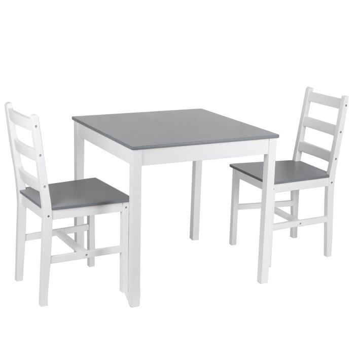 omabeta table de cuisine omabeta ensemble de table table à manger de cuisine en bois set table carrée avec 2 meuble chaise gris