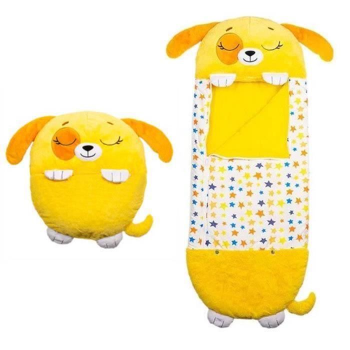 Sac De Couchage Enfant ZVD 2 En 1 - Peluche Et Sac De Couchage 180x70 Cm, Pliable, Animaux Mignons