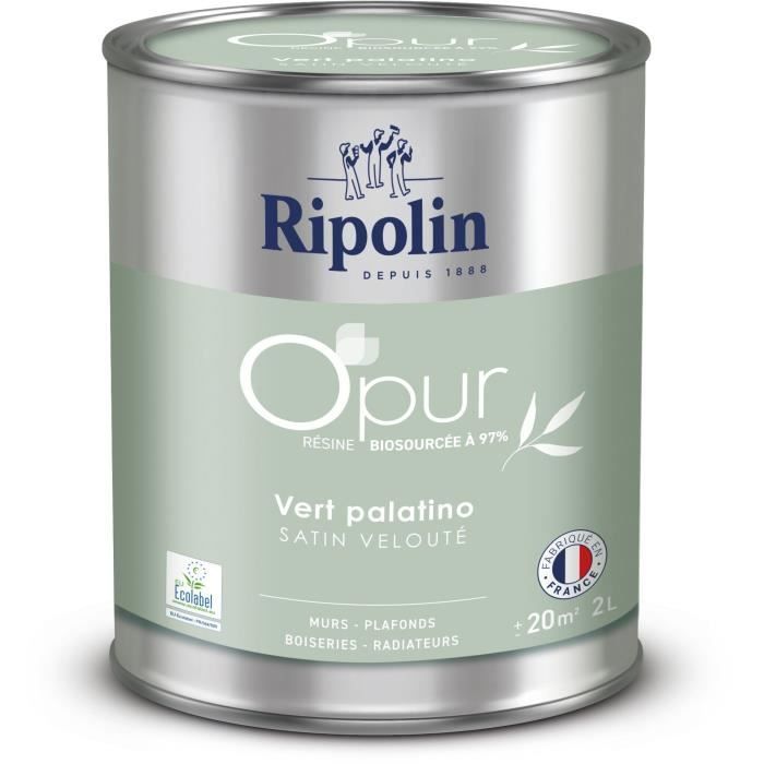 Ripolin Opur murs boiseries radiateurs vert palatino satin velouté - 2 L