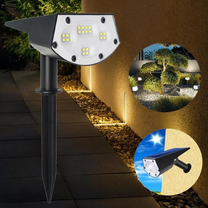 Nipify Lot De 4 Spots Solaires Extérieur 53 LED – 3 Modes, Blanc Chaud, Étanche IP65, Réglable 360°, Éclairage Puissant Allée, Jardin, Mur