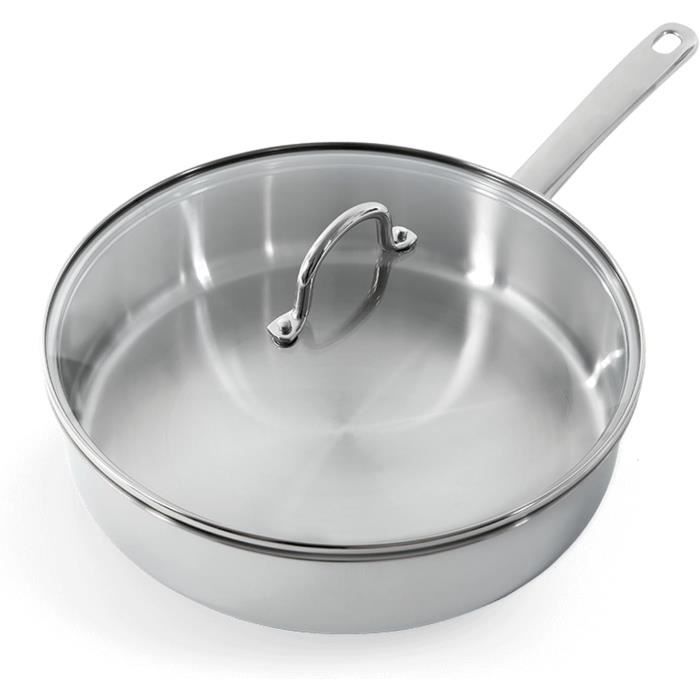 Royal Catering Grande Casserole Induction 44L – Fond Sandwich 3 Couches, Inox Pro, Couvercle Inclus