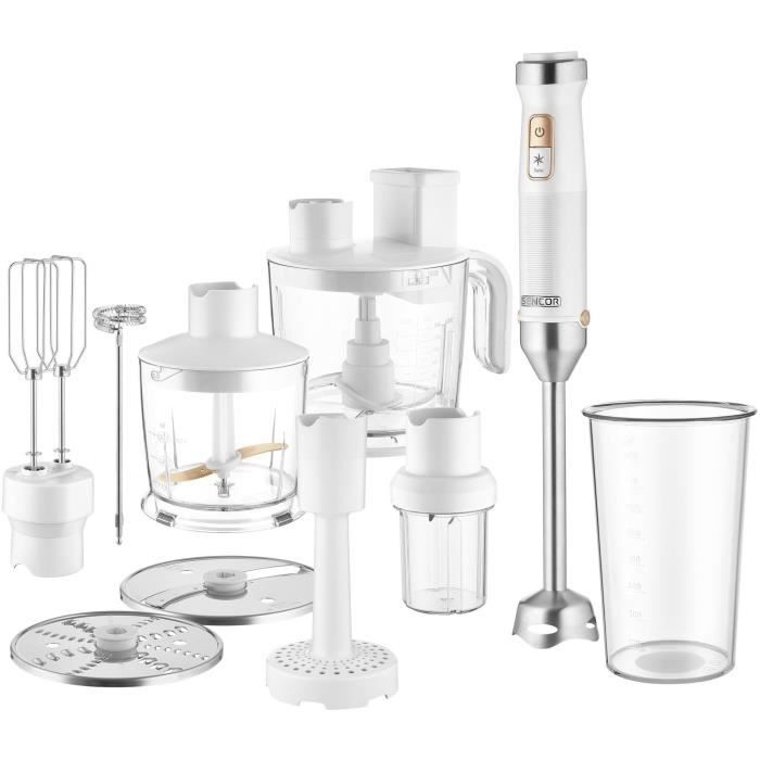 Mixeur Plongeant SENCOR SHB 6551WH – 1500 W, Technologie TITANIUM QuadBlade