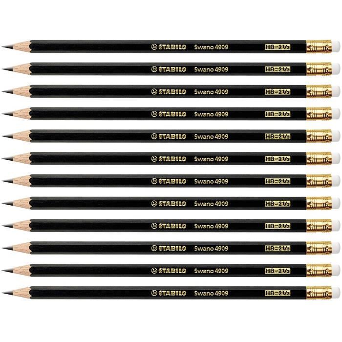 Marqueur-Crayon Stabilo tous Boîte de 12 Noir